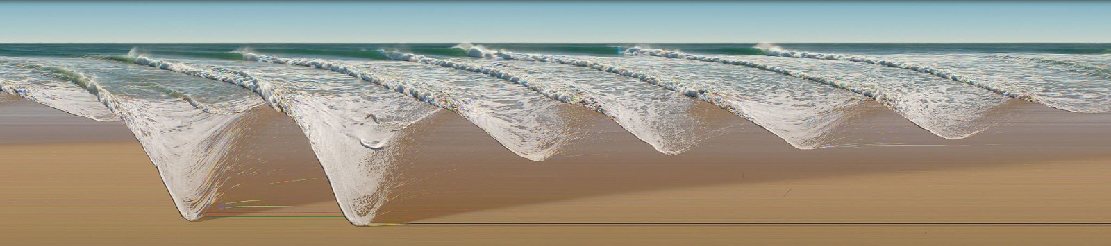 Jay Mark Johnson, CULBURRA WAVES #21, 2012 Australia
archival pigment on paper, mounted on aluminum, 40 x 180 in. (101.6 x 457.2 cm)