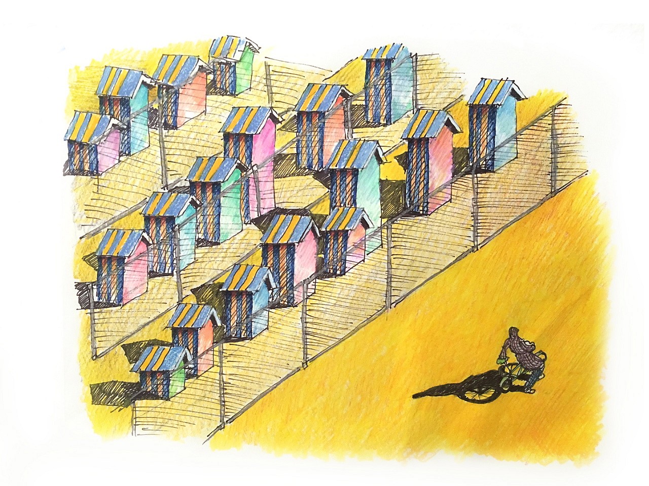 STRIPEY CAMP w BICYCLIST 2small