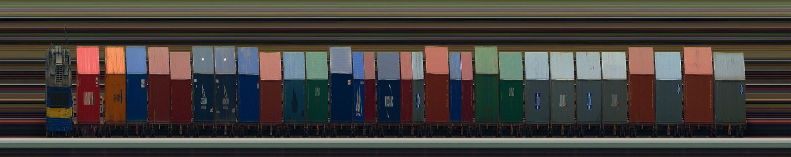 Jay Mark Johnson, VELVET LOCOMOTION 1-4, 2011 Prague CR
archival pigment on paper, mounted on aluminum, 40 x 120 in. (101.6 x 304.8 cm)